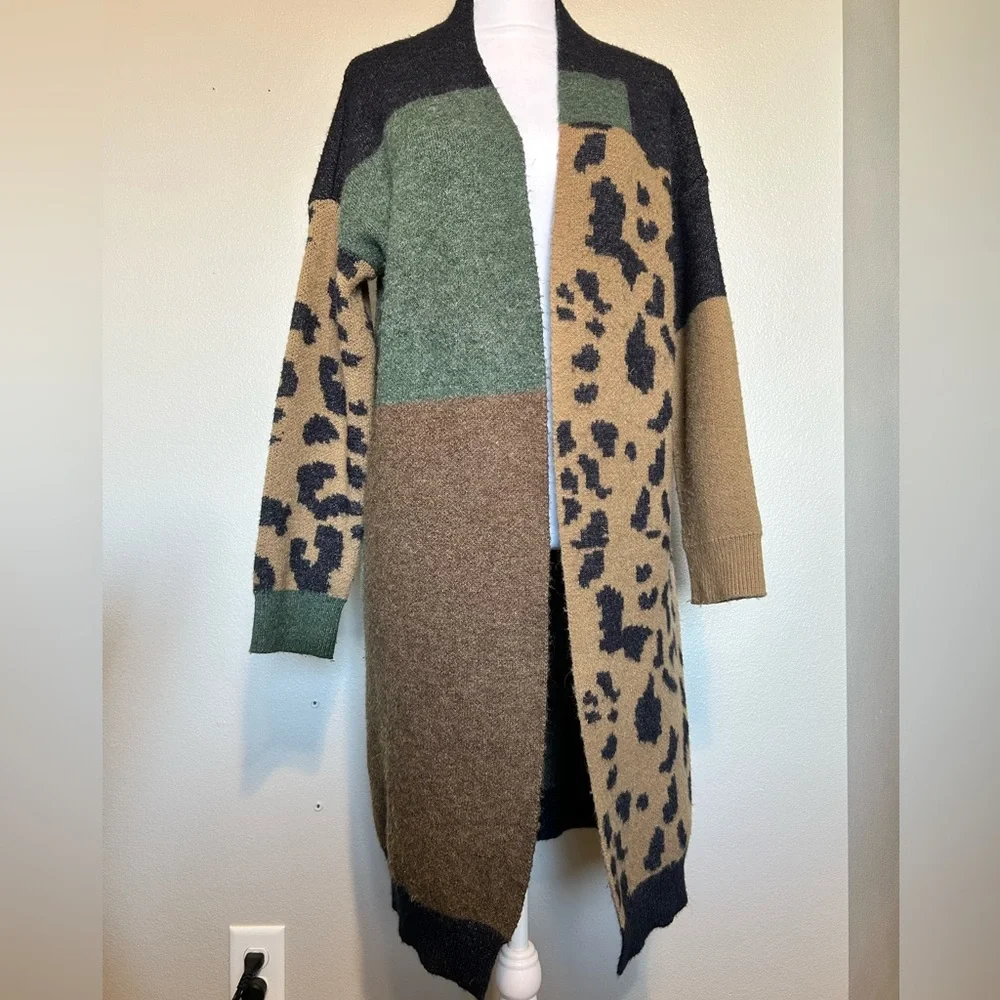 Anthropologie Pilcro Multicolor Animal Print Cardigan - Picture 2 of 6